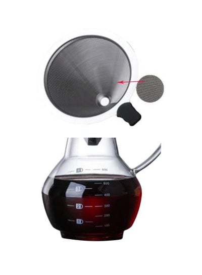 Buy Coffee Kettle With Filter Drip Slow Brew Clear 600ml in Saudi Arabia