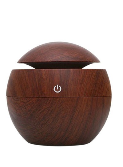 Buy Home Round Wooden Air Aroma Essential Oil Diffuser Beige 10 x 9.5cm in Egypt