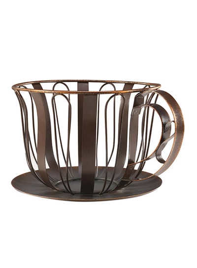 Buy Decorative Coffee Mug Storage Basket Brown 950grams in Saudi Arabia