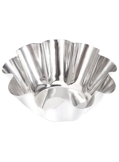 Buy 6-Piece Egg Tart Cupcake Mould Set Silver in UAE