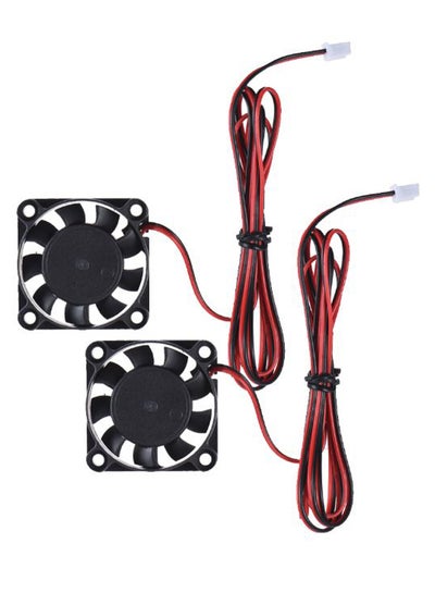 اشتري 2-Piece Brushless Cooling Cooler Fan 2 Wire Set أحمر في الامارات