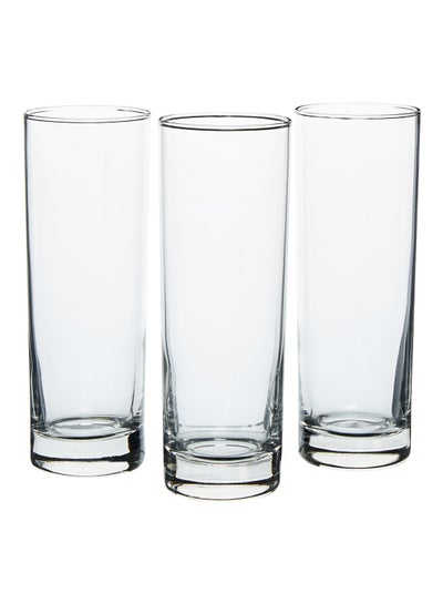 Buy 3-Piece Crystal Tango Long Glass Set Clear 300ml in UAE