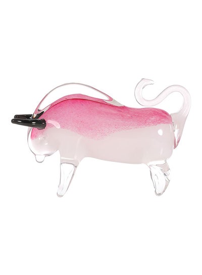 Buy Cattle Gift Glass Ornament Pink/Clear 1.201kg in Saudi Arabia