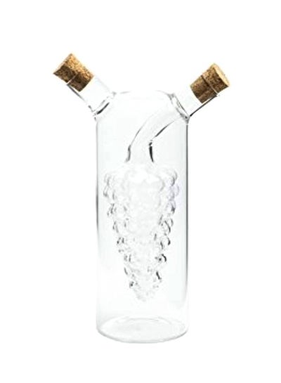 Buy Grape Motif Oil And Vinegar Bottle Clear/Brown 3.4x4.8x8.6inch in Saudi Arabia