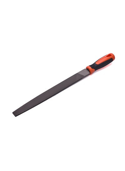 Buy Flat Bastard Mill File With Soft Handle Black/Orange 6inch in UAE