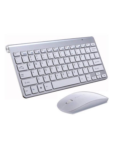 Buy 2.4G Textured Ultra Thin Wireless Keyboard Mouse Combo For Apple Mac Silver in Saudi Arabia