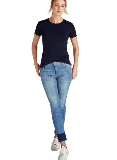 Buy Casual Regular Fit Jean Medium Blue in UAE