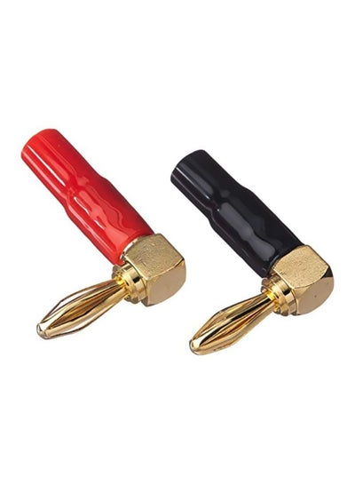 Buy Pair Of 10 Right Angle Speaker Banana Plug Black/Red/Gold in UAE