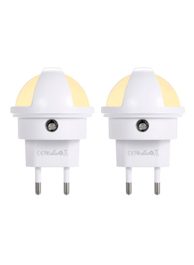 اشتري 2-Piece LED Sensor Compact Plug-In Night Light Set أبيض 0.1 كغم في السعودية