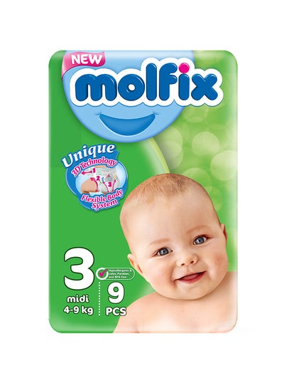 Buy 9 Piece - Comfort Fix Diapers Small Pack, Size 3 Midi (4-9 Kg) in Egypt