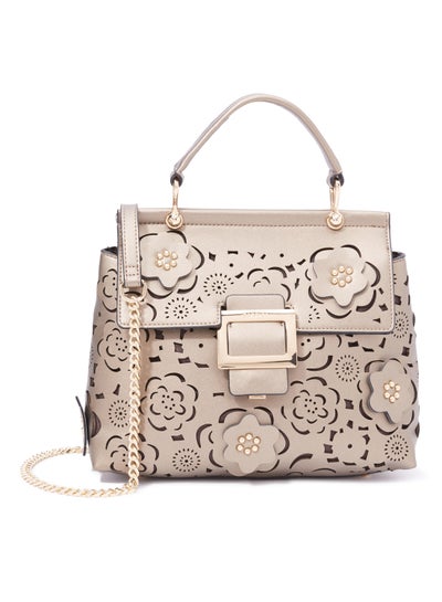 Flower Embellished Shoulder Bag Brown price in Saudi Arabia | Noon ...