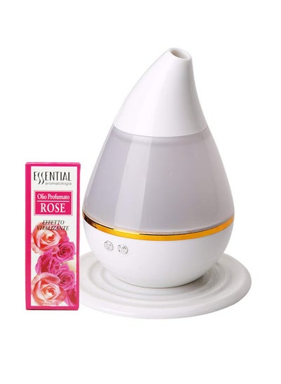 Buy Mini USB Aromatherapy Humidifier With Rose Oil White in UAE