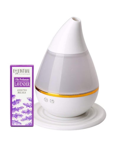 Buy Mini USB Aromatherapy Humidifier With Lavender Oil White in UAE