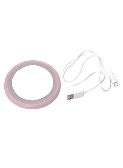 Buy LED Makeup Mirror With Cable Pink 150grams in Saudi Arabia