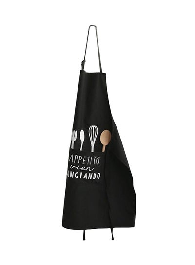 Buy Letter Print Cotton Antifouling Apron Black 72 x 60cm in Egypt