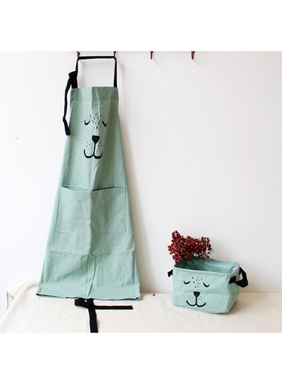 Buy Animal Print Kitchen Cotton Apron Green/Black in Saudi Arabia