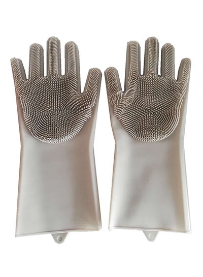 Buy Magic Dishwashing Gloves Grey 33 x 12centimeter in UAE