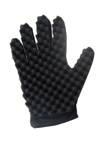 Buy Magic Twist Curl Hair Sponge Barber Gloves Black 20centimeter in UAE