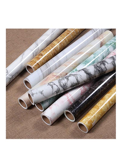 Buy Marble Pattern Self-Adhesive Wallpaper Black 0.8kg in Egypt