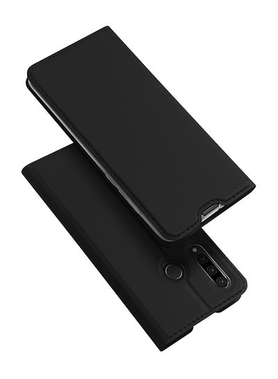 Buy Flip PU + TPU Leather Case For Huawei P30 Lite Black in Saudi Arabia