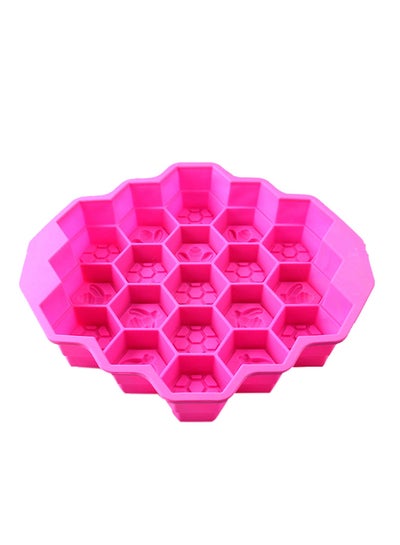 اشتري Silicone 19 Cell Bee Honeycomb Cake Mold Pink 24x23x5 سنتيمتر في الامارات