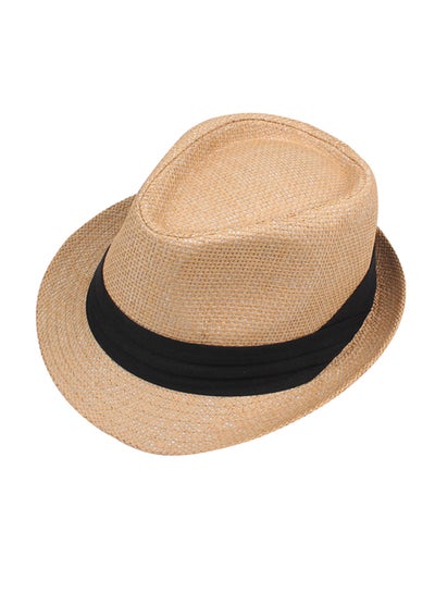 اشتري قبعة من أعواد القش مزينة بشريط بيج في السعودية