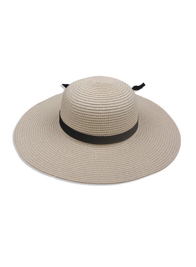 Buy Bowknot Straw Hat Beige in Saudi Arabia