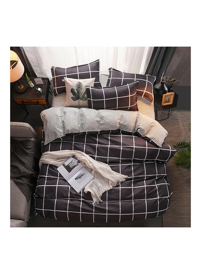 Buy 4-Piece Geometric Design Bedding Set Cotton Multicolour in Saudi Arabia