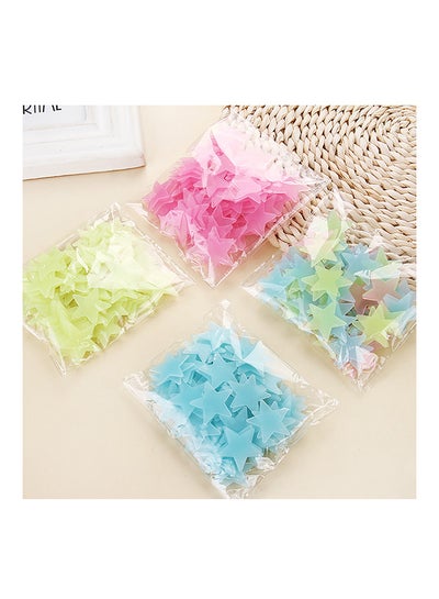 Buy 100-Piece Night-Luminous Glow Stars Stickers Multicolour 0.045kg in Saudi Arabia