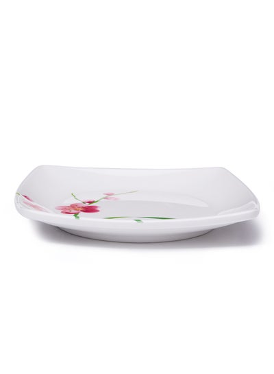 Buy Spring Blossom Square Plate White 17cm in UAE