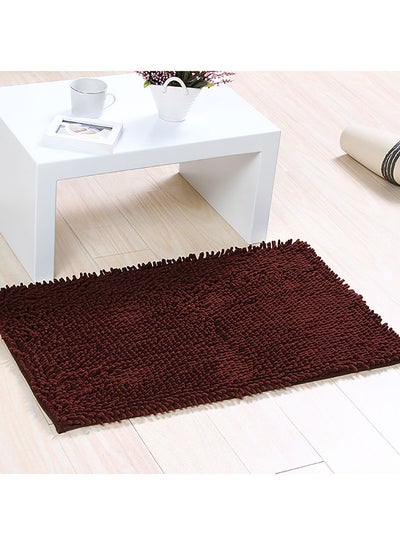 Buy Rectangular Solid Bath Mat Coffee 60x40cm in Egypt