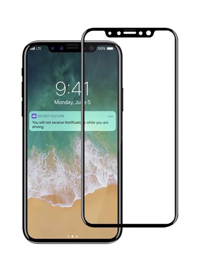 Buy Tempered Glass Screen Guard For Apple iPhone Xs Max Clear/Black in Saudi Arabia