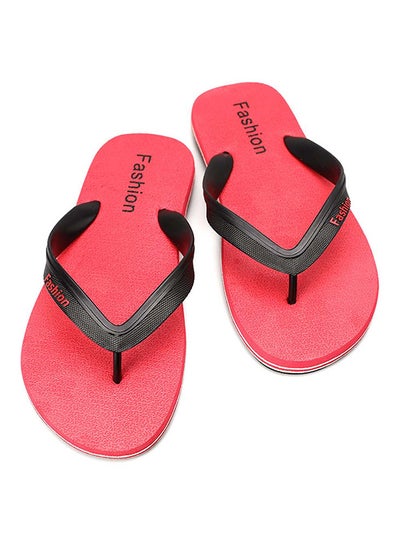 Buy Flip Flops Beach Flat Sandal Red in UAE