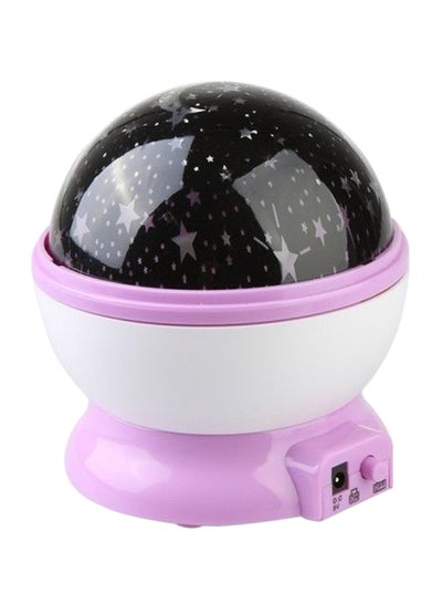 Buy Rotating LED Star Moon Night Lamp Black/Purple/White 13 x 13 x 14.5cm in UAE