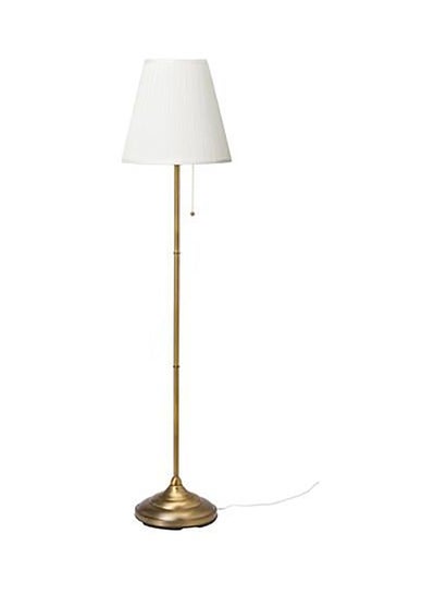 Buy Decorative Floor Lamp With White Lampshade Metal ‎40 watts White/Gold 155x28x36cm in Saudi Arabia