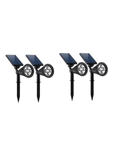 Buy 4 Pack Outdoor Solar Pathway LED Spotlight Lamp Black in UAE