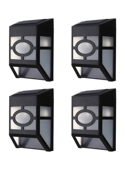 Buy 4 Pack Outdoor Solar LED Wall Lamp Black in UAE