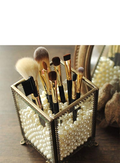 اشتري Make Up Storage With Free White Pearls شفاف/برونزي 9 x 9 x 14 سنتيمتر في الامارات