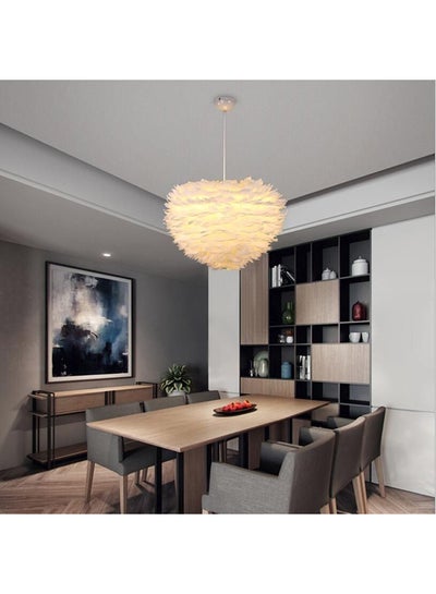 Buy Feather Ceiling Pendant Light Yellow 10x18cm in Saudi Arabia