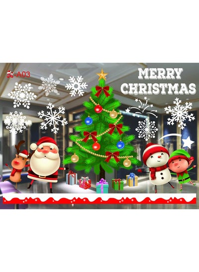 Buy Christmas Decorations No Glue Static Wall Stickers Multicolour in UAE