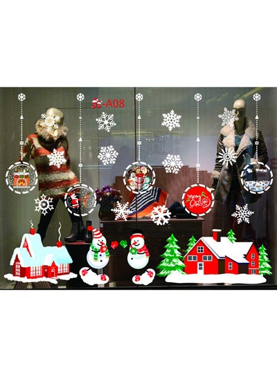 Buy Christmas Decorations No Glue Static Wall Stickers Multicolour in UAE