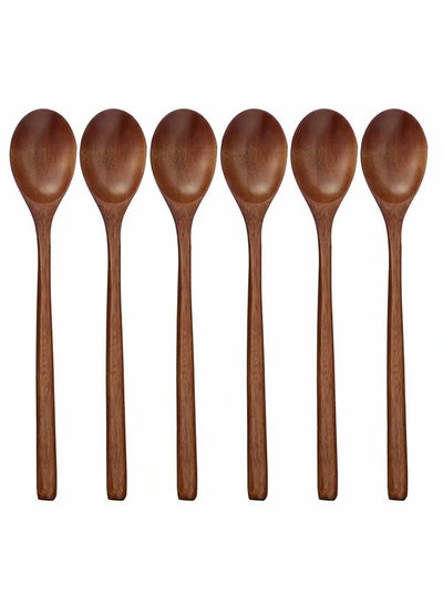 Buy Set Of 6 Wooden Spoons Coffee 9inch in Saudi Arabia