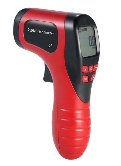 Buy Handheld Digital LCD Photo Motor Speed Meter With Reflective Tape Red in UAE