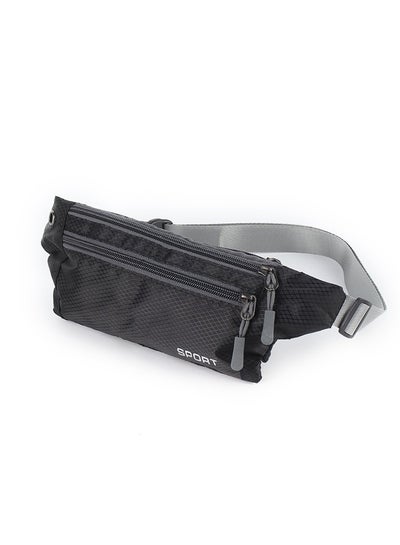 Buy Waterproof Zipper Waistpack Bag Black in UAE