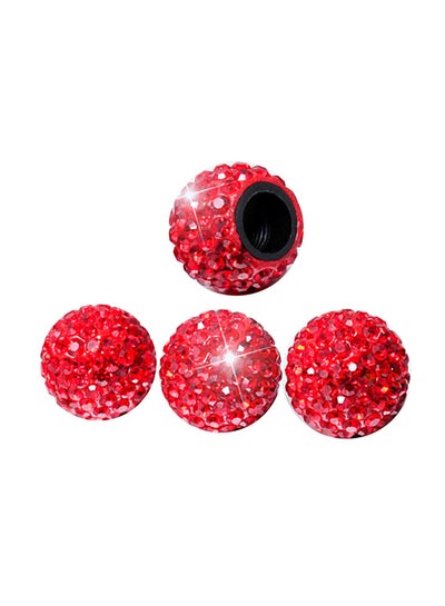 Buy 4-Piece Universal Rhinestone Wheel Valve Cap Cover in Saudi Arabia