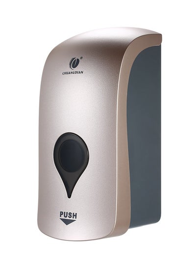 Buy Wall Mounted Single-Head Manual Soap Dispenser Champagne Gold/Grey 25 x 11.5 x 12cm in Saudi Arabia