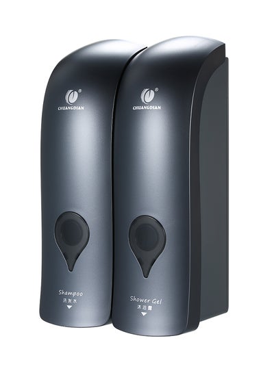 Buy Wall Mounted Double-Head Manual Soap Dispenser Grey 22.8 x 8.3 x 14.2cm in Saudi Arabia
