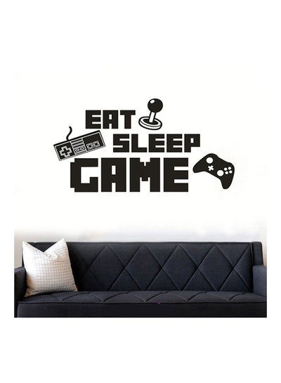 اشتري ملصق جداري مطبوع بعبارة "Eat Sleep Play Game" أسود 40x70سنتيمتر في الامارات