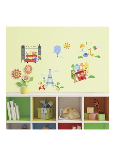 Buy Animals in the City Wall Sticker Red/Blue/Green in Egypt