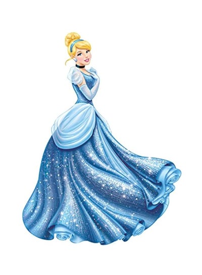 Buy Disney Cinderella Wall Sticker Blue/Yellow/White 101.6x45.7centimeter in UAE